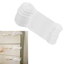 Load image into Gallery viewer, 10pcs/Lot Drawer Door Cabinet Cupboard Toilet Safety Locks Baby Kids Safety Care Plastic Locks Straps Infant Baby Protection