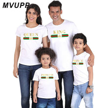 Load image into Gallery viewer, Casual princess dress mother and daughter family matching outfits looks t shirt daddy mom baby girl clothes Lady Clothing Cotton
