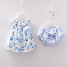Load image into Gallery viewer, 2018 Newborn Baby Girls Clothes Sleeveless Dress+Briefs 2PCS Outfits Set Striped Printed Cute Clothing Sets Summer Sunsuit 0-24M