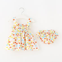 Load image into Gallery viewer, 2018 Newborn Baby Girls Clothes Sleeveless Dress+Briefs 2PCS Outfits Set Striped Printed Cute Clothing Sets Summer Sunsuit 0-24M