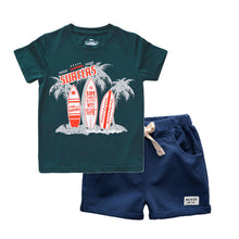 Load image into Gallery viewer, BINIDUCKLING Boys Children Summer O-Neck Print Short Sleeve T-Shirt Top Pants Sets Beach Kid Baby Cotton Cartoon Sets