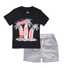 Load image into Gallery viewer, BINIDUCKLING Boys Children Summer O-Neck Print Short Sleeve T-Shirt Top Pants Sets Beach Kid Baby Cotton Cartoon Sets