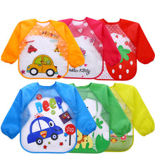 Load image into Gallery viewer, 2018 Baby Bibs Infant Burp Cloths Toddler Scarf Feeding Smock Long Sleeve Waterproof Coverall Animals Baby Feeding Accessories