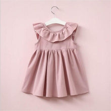 Load image into Gallery viewer, New Toddler Infant Baby Girls Dress Solid color Ribbons Pleated Dresses Cotton Clothing Outfits Sleeveless A-Line Casual Clothes