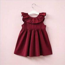 Load image into Gallery viewer, New Toddler Infant Baby Girls Dress Solid color Ribbons Pleated Dresses Cotton Clothing Outfits Sleeveless A-Line Casual Clothes