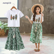 Load image into Gallery viewer, Summer Girls Clothes Sets Baby Girl Short Sleeve Shirt Top+Shorts Suits Kids Clothing Printed Children's Clothes 2pcs