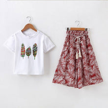 Load image into Gallery viewer, Summer Girls Clothes Sets Baby Girl Short Sleeve Shirt Top+Shorts Suits Kids Clothing Printed Children's Clothes 2pcs