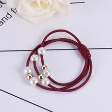 Load image into Gallery viewer, Girls Sweet Pearl Elastic Hair Bands Princess Ponytail Holder Gum For Hair Scrunchies Headband Rubber Band Kids Hair Accessories