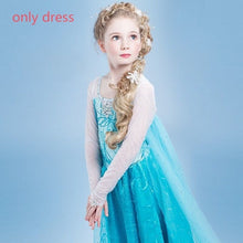 Load image into Gallery viewer, Fancy 4-10y Baby Girl Princess Elsa Dress for Girls Clothing Wear Cosplay Elza Costume Halloween Christmas Party With Crown