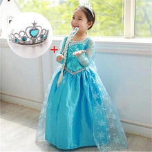 Load image into Gallery viewer, Fancy 4-10y Baby Girl Princess Elsa Dress for Girls Clothing Wear Cosplay Elza Costume Halloween Christmas Party With Crown