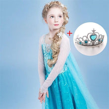 Load image into Gallery viewer, Fancy 4-10y Baby Girl Princess Elsa Dress for Girls Clothing Wear Cosplay Elza Costume Halloween Christmas Party With Crown