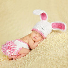 Load image into Gallery viewer, Cute! Hat Suspender Pants Set Handmade Infant Baby Photo Costume Crochet Newborn Baby Photo props accessories