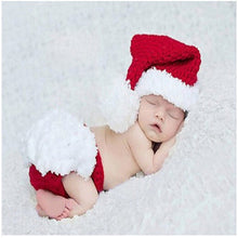 Load image into Gallery viewer, Cute! Hat Suspender Pants Set Handmade Infant Baby Photo Costume Crochet Newborn Baby Photo props accessories