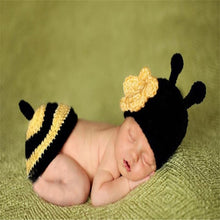 Load image into Gallery viewer, Cute! Hat Suspender Pants Set Handmade Infant Baby Photo Costume Crochet Newborn Baby Photo props accessories