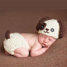 Load image into Gallery viewer, Cute! Hat Suspender Pants Set Handmade Infant Baby Photo Costume Crochet Newborn Baby Photo props accessories