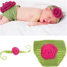 Load image into Gallery viewer, Cute! Hat Suspender Pants Set Handmade Infant Baby Photo Costume Crochet Newborn Baby Photo props accessories