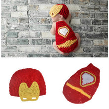 Load image into Gallery viewer, Cute! Hat Suspender Pants Set Handmade Infant Baby Photo Costume Crochet Newborn Baby Photo props accessories