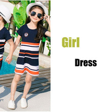 Load image into Gallery viewer, 2019 Summer Striped T-shirt Outfits Mother And Daughter Dresses And Father Son Baby Boy Girl Family Matching Family Outfits