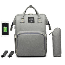 Load image into Gallery viewer, LEQUEEN  USB Baby Diaper Bag Mummy Maternity Nappy Bag Mama Travel Backpack Bag Waterproof Baby Nappy Stroller Handbag Baby Care