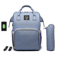 Load image into Gallery viewer, LEQUEEN  USB Baby Diaper Bag Mummy Maternity Nappy Bag Mama Travel Backpack Bag Waterproof Baby Nappy Stroller Handbag Baby Care
