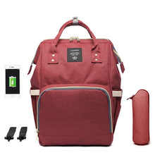 Load image into Gallery viewer, LEQUEEN  USB Baby Diaper Bag Mummy Maternity Nappy Bag Mama Travel Backpack Bag Waterproof Baby Nappy Stroller Handbag Baby Care