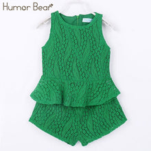 Load image into Gallery viewer, Humor Bear Baby Girl Clothes 2019 Hot Summer New Girls' Clothing Sets Kids Bay clothes Toddler Chiffon bowknot coat+Pants 1-4Y