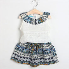 Load image into Gallery viewer, Girls 2019 Summer New Baby Girls Clothing Sets Fashion Style Cartoon Kitten Printed T-Shirts+Net Veil Dress 2Pcs Girls Clothes