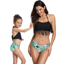 Load image into Gallery viewer, Family Matching Swimwear Mother Daughter Taseel Bikini Bathing Suit Brachwear Swimwear Family Matching Outfits Mom Kids Swimsuit