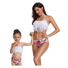 Load image into Gallery viewer, Family Matching Swimwear Mother Daughter Taseel Bikini Bathing Suit Brachwear Swimwear Family Matching Outfits Mom Kids Swimsuit