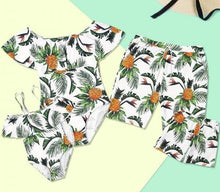 Load image into Gallery viewer, Family Matching Swimwear Outfits Look Mother Daughter Bikini Swimsuits Father Son Swim Shorts Mommy Dad and Me Beachwear Clothes