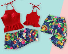 Load image into Gallery viewer, Family Matching Swimwear Outfits Look Mother Daughter Bikini Swimsuits Father Son Swim Shorts Mommy Dad and Me Beachwear Clothes