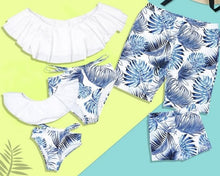 Load image into Gallery viewer, Family Matching Swimwear Outfits Look Mother Daughter Bikini Swimsuits Father Son Swim Shorts Mommy Dad and Me Beachwear Clothes
