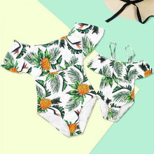 Load image into Gallery viewer, Striped Mother Daughter Swimwear One-Piece Mommy and Me Swimsuit Family Look Matching Outfits Mom Mum Daughter Dresses Clothes
