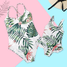 Load image into Gallery viewer, Striped Mother Daughter Swimwear One-Piece Mommy and Me Swimsuit Family Look Matching Outfits Mom Mum Daughter Dresses Clothes