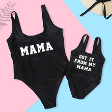 Load image into Gallery viewer, Striped Mother Daughter Swimwear One-Piece Mommy and Me Swimsuit Family Look Matching Outfits Mom Mum Daughter Dresses Clothes