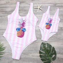 Load image into Gallery viewer, Striped Mother Daughter Swimwear One-Piece Mommy and Me Swimsuit Family Look Matching Outfits Mom Mum Daughter Dresses Clothes