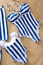 Load image into Gallery viewer, Striped Mother Daughter Swimwear One-Piece Mommy and Me Swimsuit Family Look Matching Outfits Mom Mum Daughter Dresses Clothes