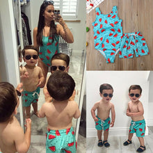 Load image into Gallery viewer, PUDCOCO Fashion Family Matching Women Kid Baby Boys Beach Shorts Trunks Watermelon Printed Swimwear Swimsuit Casual Bathing Suit