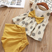 Load image into Gallery viewer, Humor Bear Baby Girls Clothes Sets 2019 Summer Dot flying sleeve top+strap dress+Headband 3-piece kids Children's Clothing Suit