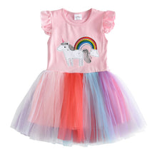 Load image into Gallery viewer, VIKITA Girls Princess Dress Kids Unicorn Dresses for Girls Children Sequins Dresses Toddlers Tutu Dress Girl Summer Vestidos