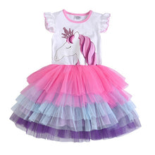 Load image into Gallery viewer, VIKITA Girls Princess Dress Kids Unicorn Dresses for Girls Children Sequins Dresses Toddlers Tutu Dress Girl Summer Vestidos