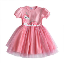 Load image into Gallery viewer, VIKITA Girls Princess Dress Kids Unicorn Dresses for Girls Children Sequins Dresses Toddlers Tutu Dress Girl Summer Vestidos