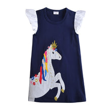 Load image into Gallery viewer, VIKITA Girls Princess Dress Kids Unicorn Dresses for Girls Children Sequins Dresses Toddlers Tutu Dress Girl Summer Vestidos