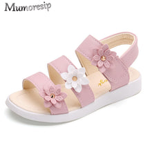 Load image into Gallery viewer, Children's Shoes Summer Style Children Sandals Girls Princess Beautiful Flower Shoes Kids Flat Sandals Baby Girl Gladiator Soft