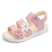 Load image into Gallery viewer, Children's Shoes Summer Style Children Sandals Girls Princess Beautiful Flower Shoes Kids Flat Sandals Baby Girl Gladiator Soft