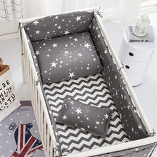Load image into Gallery viewer, 6Pcs Baby Bedding Set Bumper Cotton Cartoon Print Soft Baby Bed Sheet Pillow Crib Hanging Bag Infant Cot Bumper Baby Bedding Set