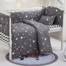 Load image into Gallery viewer, 6Pcs Baby Bedding Set Bumper Cotton Cartoon Print Soft Baby Bed Sheet Pillow Crib Hanging Bag Infant Cot Bumper Baby Bedding Set