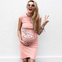 Load image into Gallery viewer, Telotuny Women's Maternity Dress sleeveless Pregnancy Dress Cartoon Letter Print Dress Creative  Pregnant Women Dresses  #40