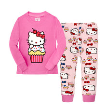 Load image into Gallery viewer, Child Penguin Kids Pajamas Hello Kitty Girls Pajama Set Cotton Clothing For Children Pjs Cartoon Baby Clothes Girl Nighty Sets