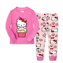 Load image into Gallery viewer, Child Penguin Kids Pajamas Hello Kitty Girls Pajama Set Cotton Clothing For Children Pjs Cartoon Baby Clothes Girl Nighty Sets